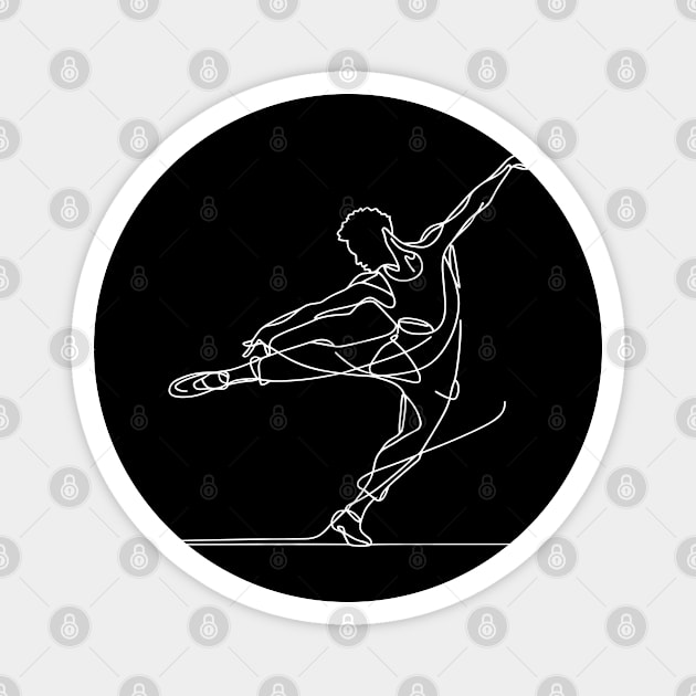 White line art Contemporary Male dancer Magnet by PrintSoulDesigns